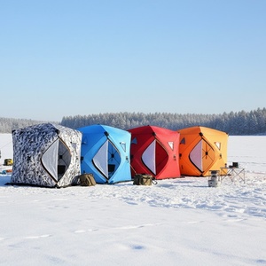 Tente de pêche sur glace pour deux personnes, style cabine, chaude, isolée, durable, portable, abri de glace, cabane, imperméable, hiver en plein air - Product Image 4