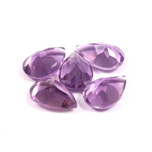 Pierre précieuse en améthyste brésilienne naturelle de la marque SGM, taille poire 12x10 mm, sans trou, pour la fabrication de bijoux - Product Image 3