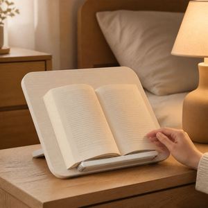 Support de lecture pour enfants One Sample Ok Yd12 en MDF et ABS, couleur crème, pour ordinateur portable et lecture - Product Image 1