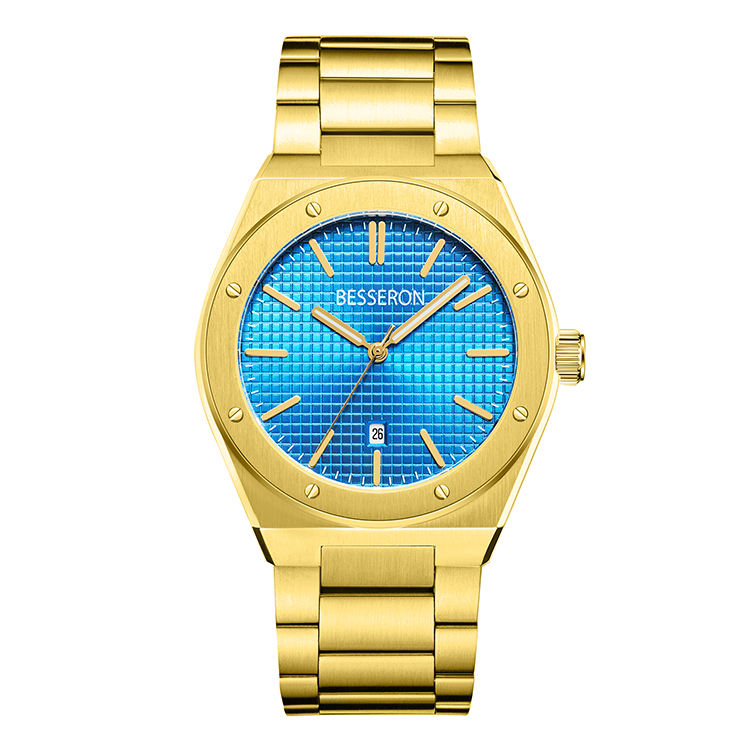 Gold Band Blue Dial