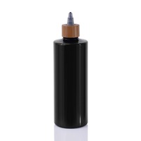 Free Samples 60ml 120ml 150ml 250ml Clear Amber Squeeze Plastic Paint Ink Hair Oil Applicator Bottle with Bamboo Twist Top Cap