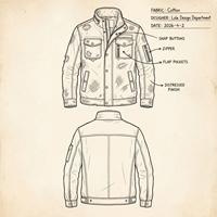 Veste de travail matelassée en toile verte avec fermeture éclair, col montant, multi-poches, respirante, coupe ample, style décontracté vintage, OEM ODM