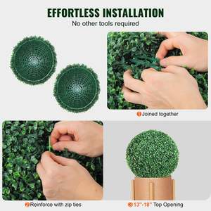 Arbres de buis artificiels en forme de boule de 20 'de haut toute l'année Faux topiaires verts pour jardin décor à la maison 2 pièces pour balcon arrière-cour - Product Image 5