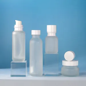 Groothandel Cosmetische Fles Glazen Fles Set Water Emulsie Crème Pers Pomp Fles Multi-Specificatie Botteling