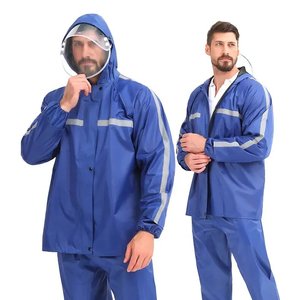 Completo Impermeabile Ecologico Antitempesta Riflettente con Giacca e Pantaloni a Copertura Totale - Product Image 4