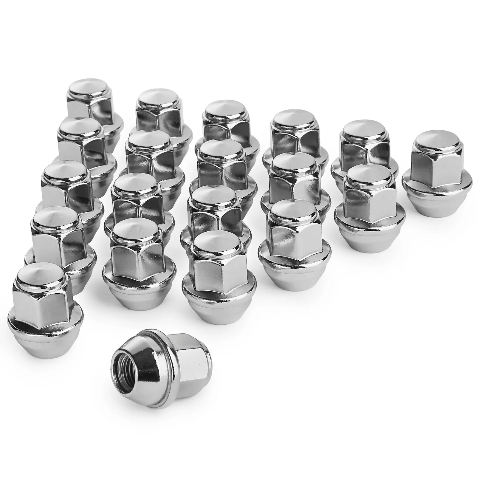 20 PCS M12x1.5 Chrome Hex19 3/4" Acorn Seat Lug Nut for Most of Ford vehicles