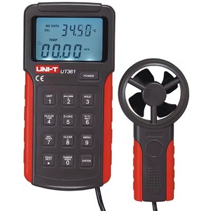 Anémomètre portatif UNI-T UT361 UT362 avec plage de température de 0 à 40 °C, vitesse du vent de 0,1 m/s, unité km/h pour les opérations offshore - Product Image 1