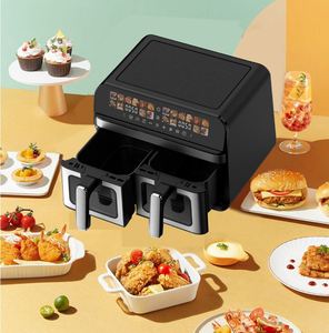 Friteuse à air 9L 1700W à double panier, poignée amovible, fenêtre de visualisation, écran couleur, menus multiples - Product Image 5