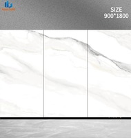 Prix Usine 900x1800mm Dalle de Pierre Frittée Polie Pleine Masse Aspect Marbre Blanc Doré Gris 9mm pour Salon et Aménagement Paysager