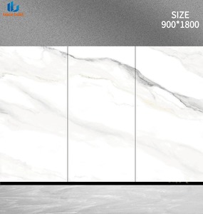 Precio de Fábrica, Losa de Piedra Sinterizada Pulida de 900x1800mm, Aspecto de Mármol Blanco, Dorado y Gris, Baldosa de 9mm para Piso de Comedor Interior - Product Image 4