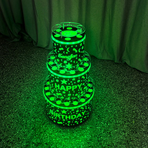 Tùy chỉnh 3 Tầng rượu vang giá dẫn bánh chai trình bày Bar Đảng VIP Hạnh Phúc sinh nhật chai dịch vụ trình bày với Shot khay thủy tinh - Product Image 5