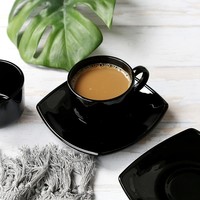 Ensemble tasse et soucoupe à café latte grande capacité, style nordique minimaliste, élégant pour le thé de l'après-midi, idéal pour la décoration de la maison ou du café