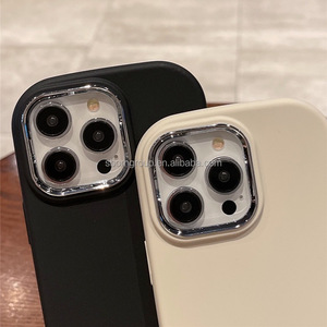 ใหม่กรอบกล้องโลหะสุดหรูเคสโทรศัพท์มือถือซิลิโคน iPhone 14 15 16 PRO MAX กันกระแทกกรอบซิลิโคนเหลว - Product Image 2