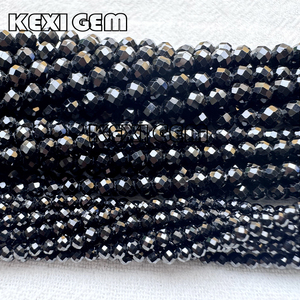 ลูกปัดพลอยสปินเดิลสีดำธรรมชาติประกายแวววาวขนาด2มม. 3มม. 4มม. สปิน - Product Image 1