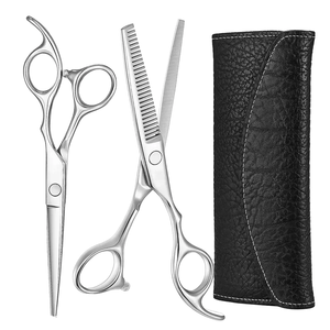 Juego de Tijeras de Peluquería Profesionales de Acero Inoxidable para Salón y Barbería, Tijeras de Entresacar con Punta Afilada y Mangos de Acero - Product Image 1