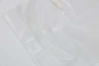 Sac à bouton pression en PVC transparent imperméable avec logo personnalisé, sac de rangement pour cosmétiques en plastique transparent avec poche zippée à l'avant