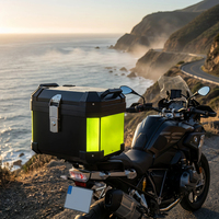 Coffre de moto 57L robuste en plastique PP universel, haute résistance aux chocs, étanche, vente directe fabricant, bagages