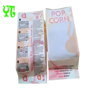 Food Grade Greaseproof Paper Heat Seal +Reflective Film +customized Logo Microwave Popcorn Bags