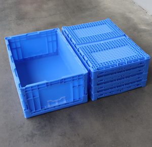 Conteneur empilable robuste personnalisable, pliable, boîte de transport de stockage, caisse en plastique pliable avec couvercle - Product Image 5