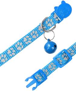 Lot de 2 colliers de chat réfléchissants Breakaway réglables de 7.5 à 12.5 pouces, bleu ciel avec cloche - Product Image 3