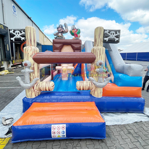 Castillo inflable comercial para niños al aire libre con forma de barco pirata, castillo hinchable con tobogán para fiestas - Product Image 6