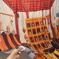 Personnalisez votre logo et votre image pour la décoration de mariage, toile de fond en tissu polyester de style éthiopien 10*10 pieds