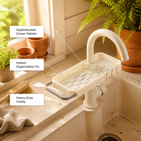 Organisateur de robinet d'évier de cuisine mobile, support pour éponge pour évier de cuisine et tuyau de salle de bain