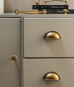 Franse stijl massief messing vintage kastgrepen met stippen, kledingkast laden deurgreep schelpvormige kastgrepen - Product Image 6