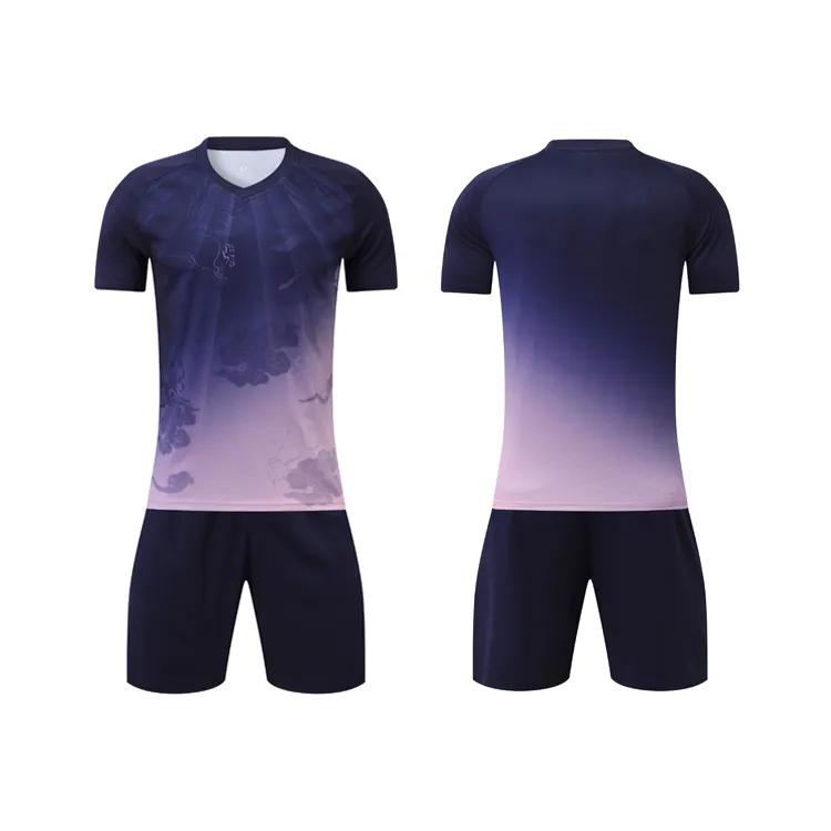 100% Polyester Nieuwste Ontwerp Voetbal Uniform Sublimatie Quick Dry Ademende Mannen Voetbal Jersey Uniform