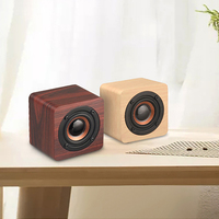 Personnalisé de haute qualité portable rétro mini sans fil haut-parleur d'ordinateur de bureau caisson de basses en bois haut-parleur BT en bois