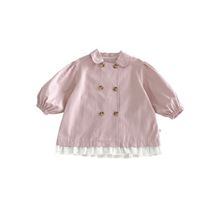 Abrigo de <span class=keywords><strong>Gabardina</strong></span> Sólido con Volantes y Doble Botonadura para Bebé Niña - Colección Otoño - Product Image 5