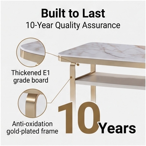 Table <span class=keywords><strong>de</strong></span> manucure en marbre avec cadre doré champagne et tiroirs <span class=keywords><strong>de</strong></span> rangement pour salon – Vente en gros - Product Image 5