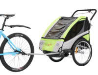 Remorque de vélo pliable 2-en-1 pour enfants avec logos personnalisés, poussette de jogging et remorque de vélo à trois roues pour bébé