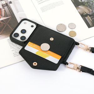 Étui de téléphone portefeuille en cuir PU de luxe avec porte-cartes et <span class=keywords><strong>bandoulière</strong></span> réglable pour <span class=keywords><strong>iPhone</strong></span> 17 Pro Max – Étui de téléphone premium en cuir PU - Product Image 3