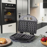 Mini Machine à Petit-Déjeuner Électrique 3-en-1 Semi-Automatique : Gaufrier, Cuiseur à Œufs et Grille-Pain en Bakélite pour Snacks et Pancakes