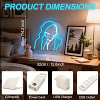 Regalo para Él: Letrero de Neón Grim Reaper, Lámpara LED de Escritorio con Diseño de Calavera Punk, Recargable por USB con Control Remoto y Regulador de Intensidad para Dormitorio o Cuarto de Hombre