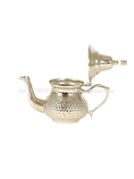 Théière marocaine antique sculptée à la main, en cuivre plaqué argent, avec motifs gravés en aluminium, décoration d'intérieur pour toutes les occasions