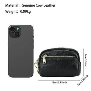Monedero AndoBag para Mujer, Cuero Vacuno Genuino, Diseño Simple y Moderno, Cartera Pequeña de Gran Capacidad, Bolsa de Almacenamiento con Triple Cierre 1541 - Product Image 2