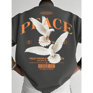 Camiseta de Hombre de Alta Calidad 100% Algodón, Impresión de Logotipo Personalizada, Camiseta Gráfica para Hombre, Camiseta Oversize, Algodón Grueso, Camiseta Personalizada - Product Image 5