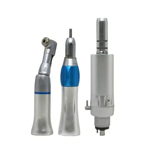 Supplier 2 Holes Air Motor Contra Angle Straight Handpiece Set Dental Low Speed External Handpiece