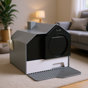 Lettiera per Gatti Grigia 100L Rettangolare Facile da Pulire Manuale in Plastica Accessorio per Animali Domestici Tipo Cassetto con Paletta - Product Image 2