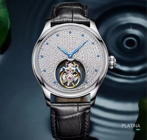 Montre mécanique de luxe AESOP pour homme, ciel étoilé, tourbillon, mouvement manuel, entièrement sertie de diamants, livraison directe - Product Image 1
