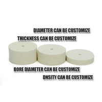 Tampons de polissage en feutre de laine de 10mm d'épaisseur 3/4/5/6/7/8in avec velcro Velcro Disques de feutre OEM personnalisables pour le polissage du métal en verre