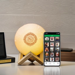 Portable Bluetooth Quran Speaker with <b>LED</b> Touch Lamp, Rechargeable Digital Islamic Audio Player, Azan <b>Clock</b>, Eid Gift - Product Image 1