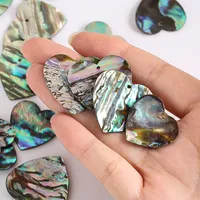 Taille personnalisée 20mm-55mm coquille d'ormeau naturel lisse pendentif à breloque doux coeur Paua perles de coquillage pour la fabrication de bijoux à bricoler soi-même