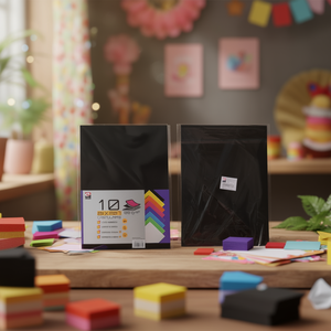 Cartoncini Colorati A4 180g Tutto Nero 10pz 6 Pacchi Materiali per Lavori di Carta - Product Image 1