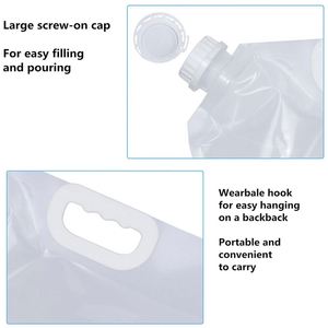 Custom Foldable <b>5L</b> <b>Water</b> Storage Bag PE Transparent Juice Beer Drink Liquid Spout Pouch Hiking Travel Plastic Handle <b>Water</b> Bags - Product Image 3