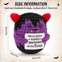 Halloween Énergie Positive Vampire Fantôme Poupées Mignon Crochet Poche En Peluche Tricoté Figurines Tissées À La Main Maison Jouets De Noël