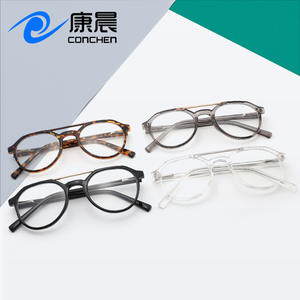 Montura de Gafas Ovalada Conchen TR1804, Montura Completa Ligera para Hombre, Lentes Planos con Protección Contra Luz Azul - Product Image 5