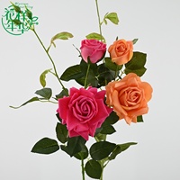 Künstliche Rosen mit Echtem Touch, 94cm Langer Stiel, Rosa und Weiß, für Tischvasen, Hochzeiten und Heimdekoration